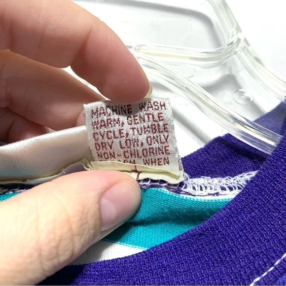 Vintage Huntington Ridge Blue & White Stripe Short Sleeve Shirt Top size Large - Picture 4 of 6